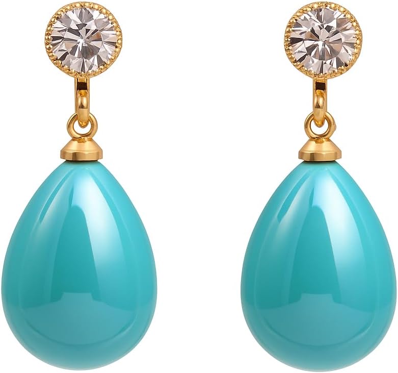 ZENCHEER Pearl Clip on Earrings for Women - 14K Gold Silver Plated Cubic Zirconia Non Pierced Ear Clips Jewelry Gifts for Wedding Bridal Party Gifts - Image 1